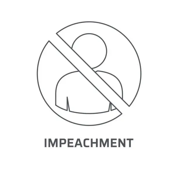 Vector illustration of Impeachment icon. Trendy modern flat linear vector impeachment icon on white background from thin line general collection, editable outline stroke vector illustration
