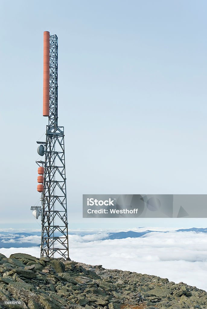 Communications Tower A communications tower stands atop Mount Washington. Mount Washington - New Hampshire Stock Photo