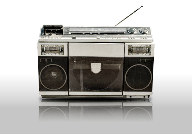 istock Vintage adio and cassette tape player isolated on white background 1164104423