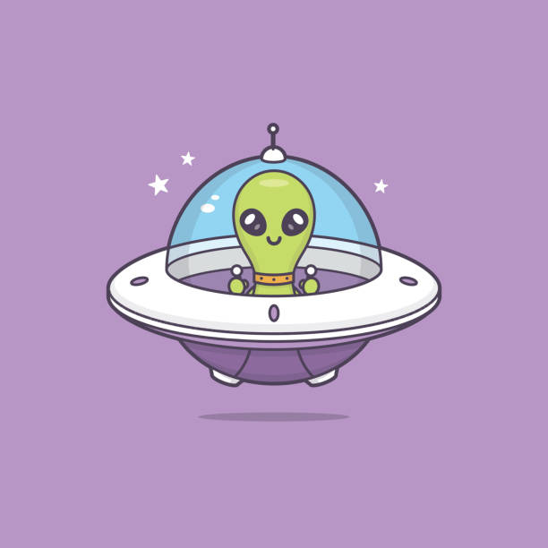 ilustrações de stock, clip art, desenhos animados e ícones de alien space ship - alien