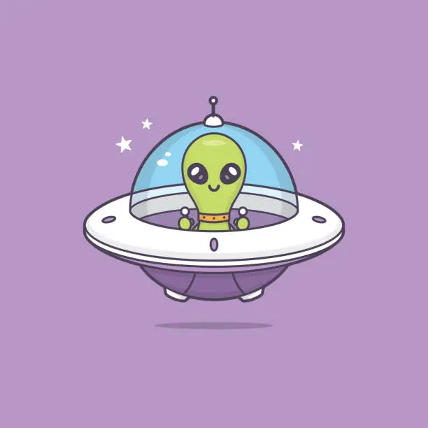 Vector illustration of Alien Space Ship