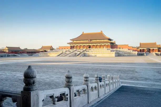 Picture of ancient imperial palace in Forbidden City in Beijing, China
