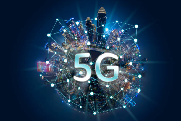 istock Miniature Jakarta city with 5G network systems 1164104816