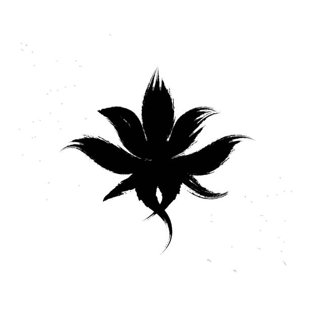 Yoga symbol lotus Yoga symbol lotus on white with brushwork style nirvana logo stock illustrations
