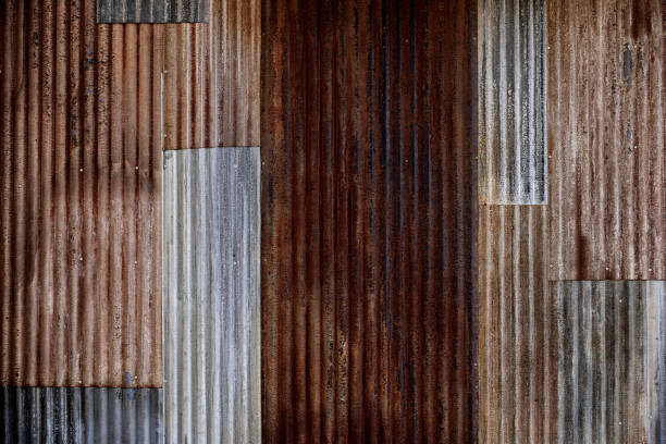 строительные материалы - corrugated iron стоковые фото и изображения