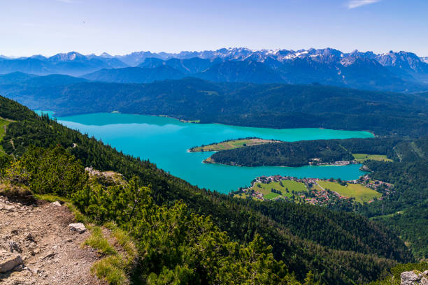 istock The view from the Herzogstand on the beautiful Walchensee 1164107315