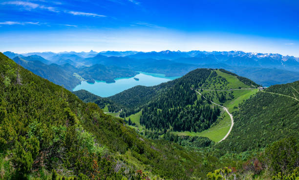 istock The view from the Herzogstand on the beautiful Walchensee 1164108455