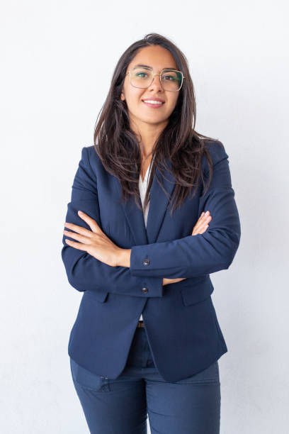 istock Content businesswoman in eyeglasses 1164110376