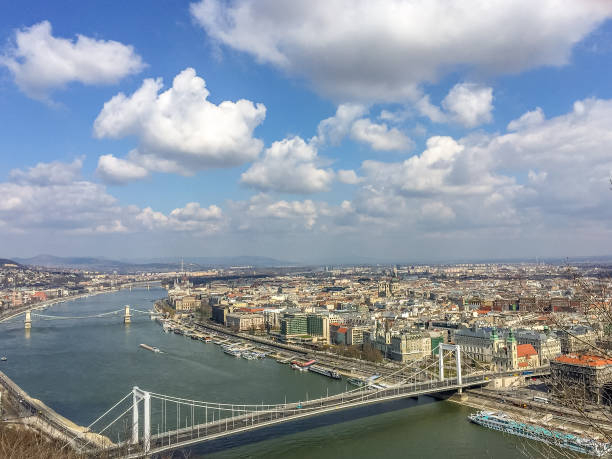 istock City landscape in Budapest with bridge and amazing sky with some clouds 1164113071