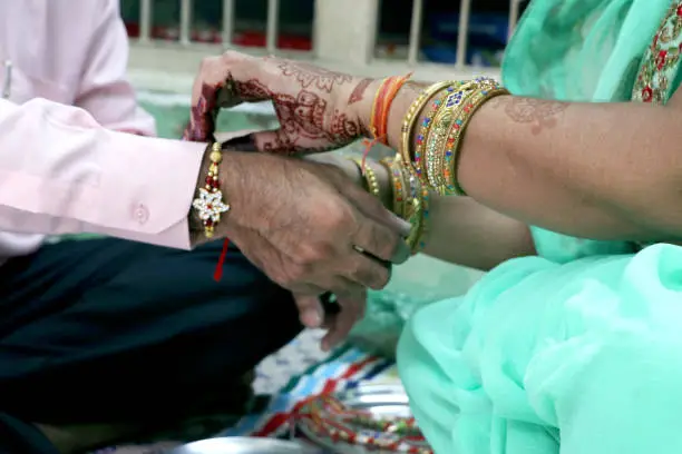 Rakshabandhan, celebrated in India as a festival denoting brother-sister love and relationship. Sister tie Rakhi as a symbol of intense love for her brother.