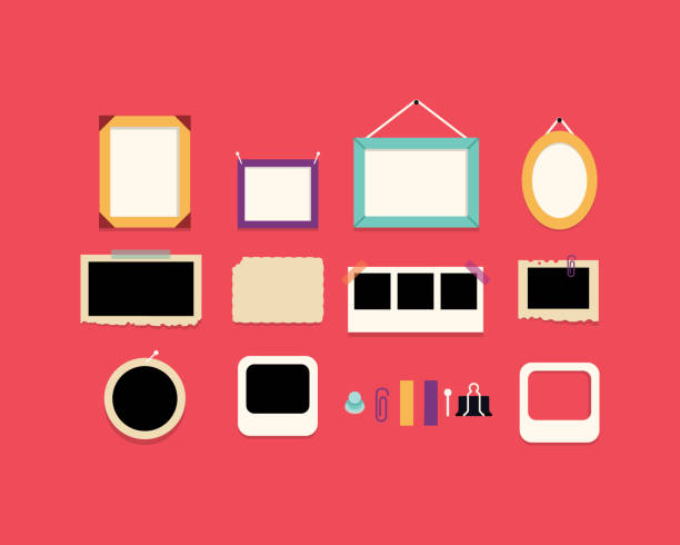 istock Retro photo frame templates for your photos. Decorative vector template Picture and Painting frames in cartoon style. 1164116415