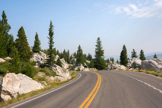 istock asphalt road in Yellowstone National Park 1164117654