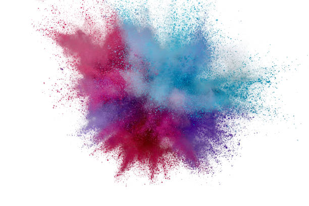 istock Colored powder explosion on white background. Abstract closeup dust on backdrop. Colorful explode. Paint holi 1164118309
