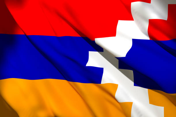 istock Nagorno-Karabakh flag waving 1164121099