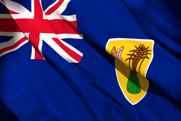 3d rendering of Turks and Caicos Islands flag waving