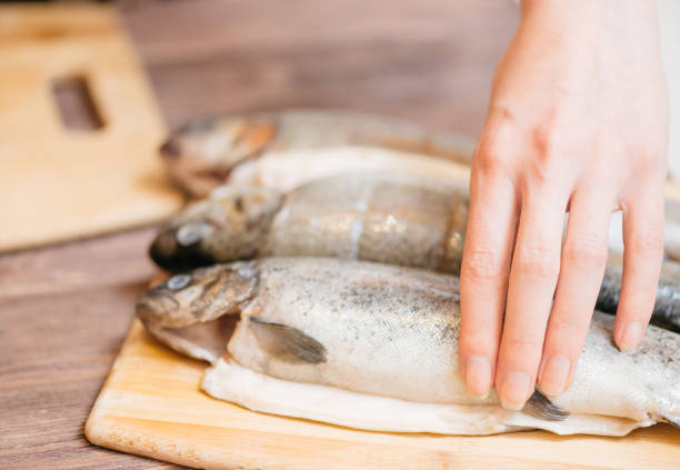 istock Raw fish trout for seafood dish. 1164123589