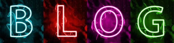 istock Neon light lettering of modern social media's term 1164124119