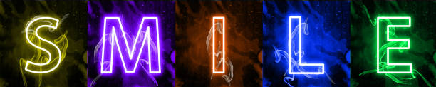 istock Neon light lettering of modern social media's term 1164124121