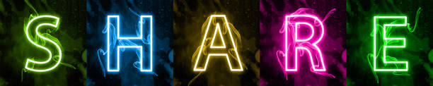 istock Neon light lettering of modern social media's term 1164124122