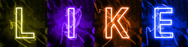 istock Neon light lettering of modern social media's term 1164124124