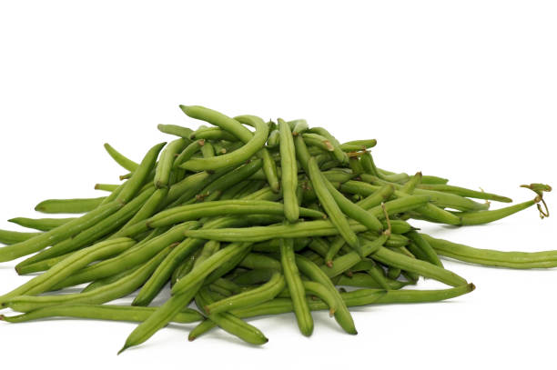 istock Fresh green beans from the garden on a white background 1164124373