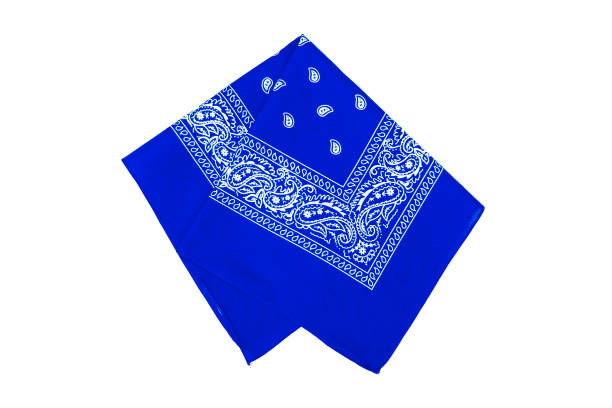 Blue bandana isolated on white Blue bandana isolated on white bandana photos stock pictures, royalty-free photos & images