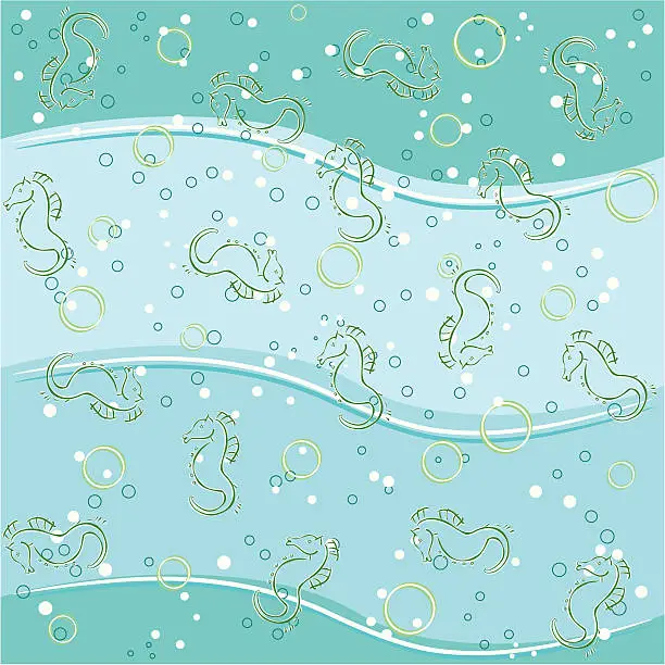 Vector illustration of Seahorse Background