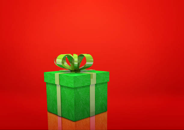 istock green gift box with lace, closed lid isolated on background, 3D modeling 1164137529