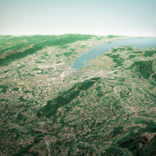 istock Geneva Switzerland 3D Render Horizon Aerial View From South Jun 2019 1164139712
