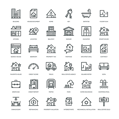 Real Estate Icon Set - Line Series