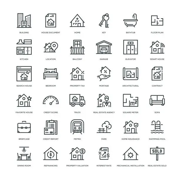 Vector illustration of Real Estate Icon Set