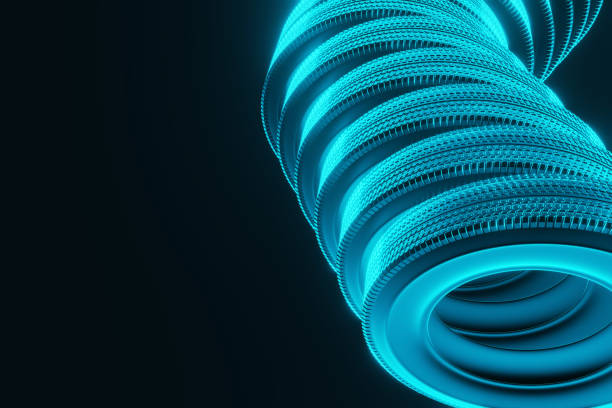 istock New winter tires with a modern tread on the blue background. 1164144784