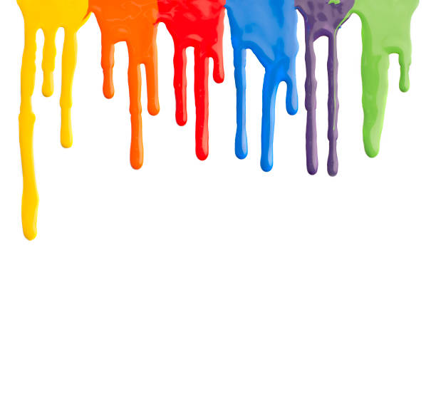 istock Liquid motion of acrylic colors flowing down on white 1164147347
