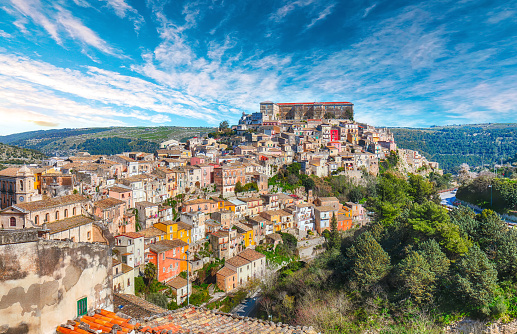 Verdú village at Catalonia, Views from the main road. Old Castle in the hill top