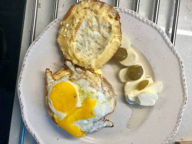 istock Vegetarian Egg Burger with Cheddar Cheese for Breakfast. 1164151840
