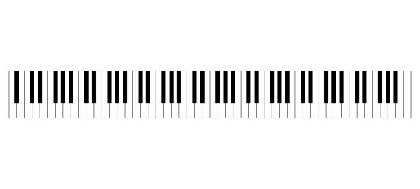 układ klawiatury fortepianowej - pianino instrument klawiszowy stock illustrations