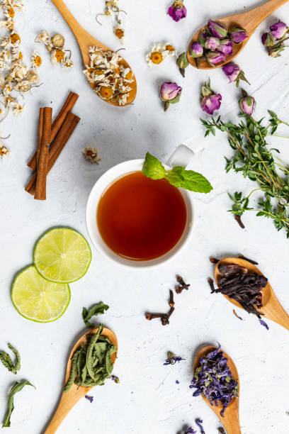 tisana - herbal tea foto e immagini stock