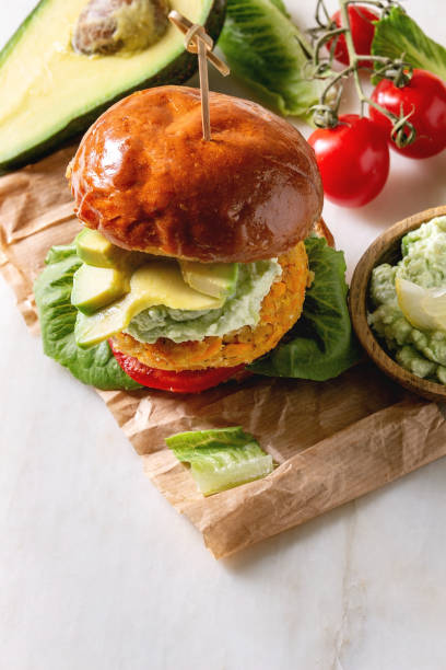 istock Vegan burger with carrot 1164162077