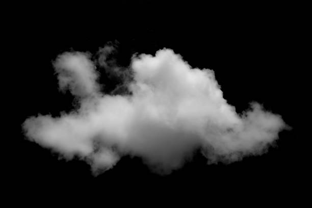 istock beautiful white cloud shape isolated on black background, nature and background concept. 1164165480