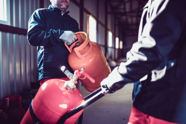 istock Liquified Gas Store Bustling With Work 1164166279