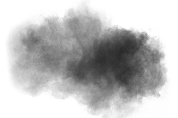 istock Black powder explosion against white background. Black dust particles splashing. 1164167095