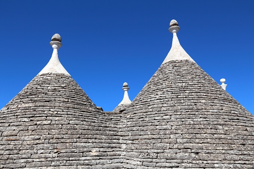 Alberobello traditional houses - trulli. Apulia region of Italy. Italian landmark.
