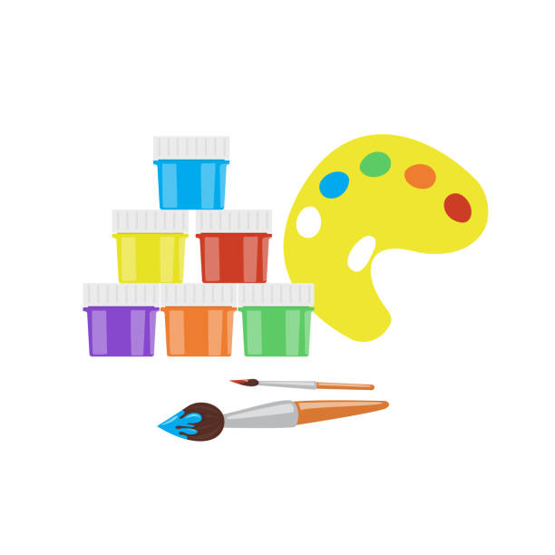 Ilustración de Pintura En Tarros Paleta Y Tassels y más Vectores Libres de Derechos de Pote - Pote, Pintura - Equipo de arte y artesanía, Gouache - iStock Ilustración de Pintura En Tarros Paleta Y Tassels y más Vectores Libres de Derechos de Pote - Pote, Pintura - Equipo de arte y artesanía, Gouache - iStock