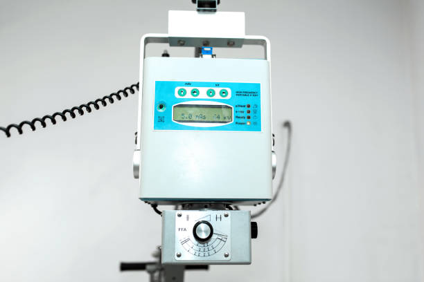 istock Old veterinary x-ray machine closeup at a veterinary hospital 1164172662