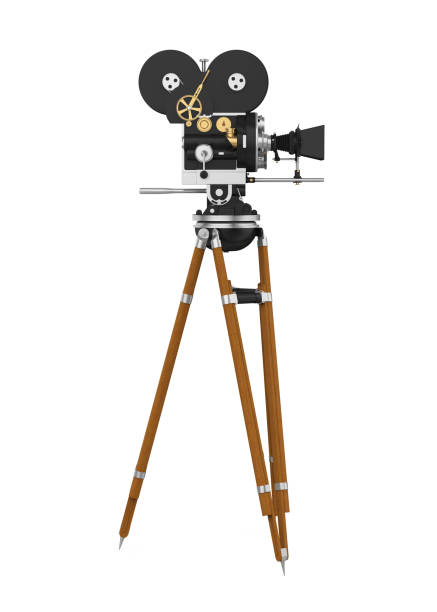 Vintage Movie Camera isolated on white background. 3D render