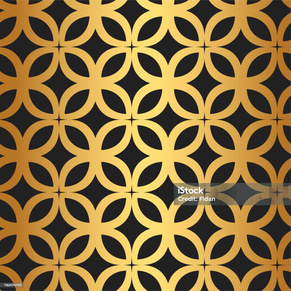 Gold Repeat Pattern Seamless Vector Golden Floral Pattern Repeat Elements Gold Geometrical ...