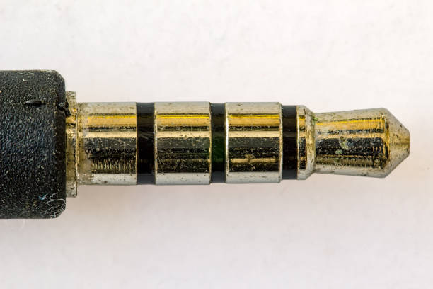 istock P2 audio jack plug - used P2 audio jack plug macro photography 1164178037