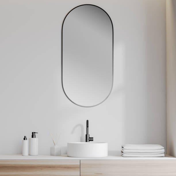 istock Bathroom sink in white room 1164179404