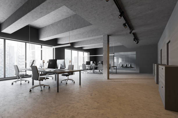 istock Concrete industrial style office and waiting room 1164179665
