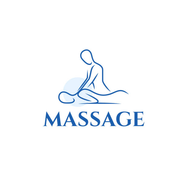 ilustraciones, imágenes clip art, dibujos animados e iconos de stock de plantilla de diseño vectorial para salón de masajes. - physical therapy human spine symbol medical exam
